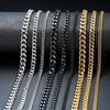 Cuban Chain Necklace Hip Hop Street Culture Wave Pattern Electroplated For Men And Women