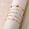 Cute All Match Flower Geometric Stainless Steel And Gold Anklet For Women