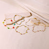 Cute All Match Flower Geometric Stainless Steel And Gold Anklet For Women