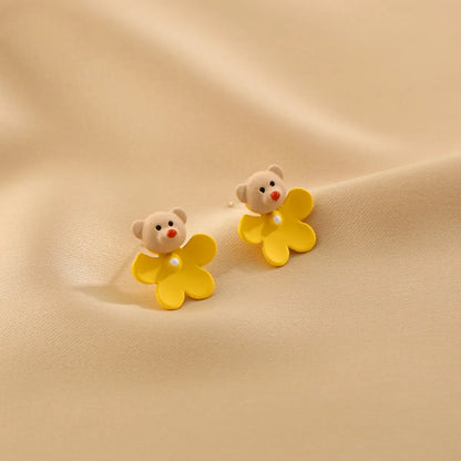 Cute Animal Alloy Enamel Earrings