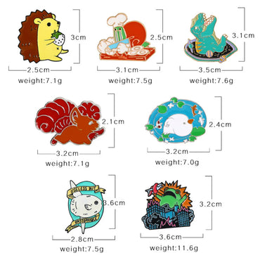 Cute Animal Alloy Metal Enamel Stoving Varnish Plating Unisex Brooches