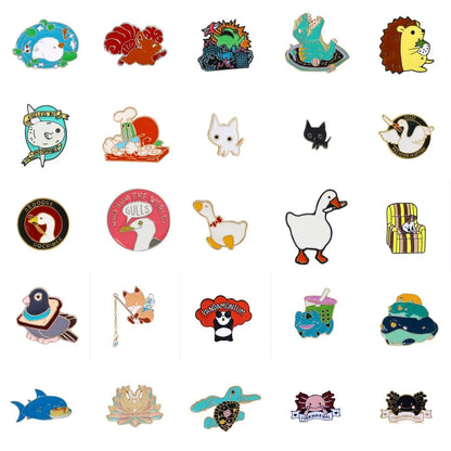 Cute Animal Alloy Metal Enamel Stoving Varnish Plating Unisex Brooches