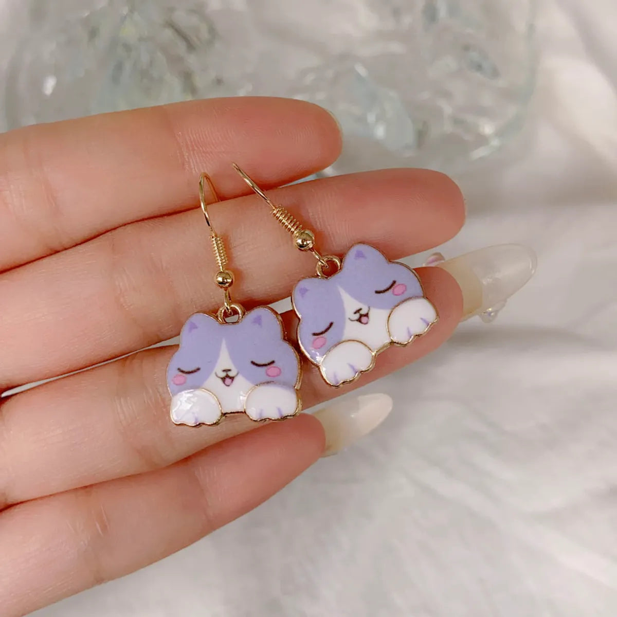 Cute Animal Cat Alloy Plating Women's Drop Earrings 1 Pair