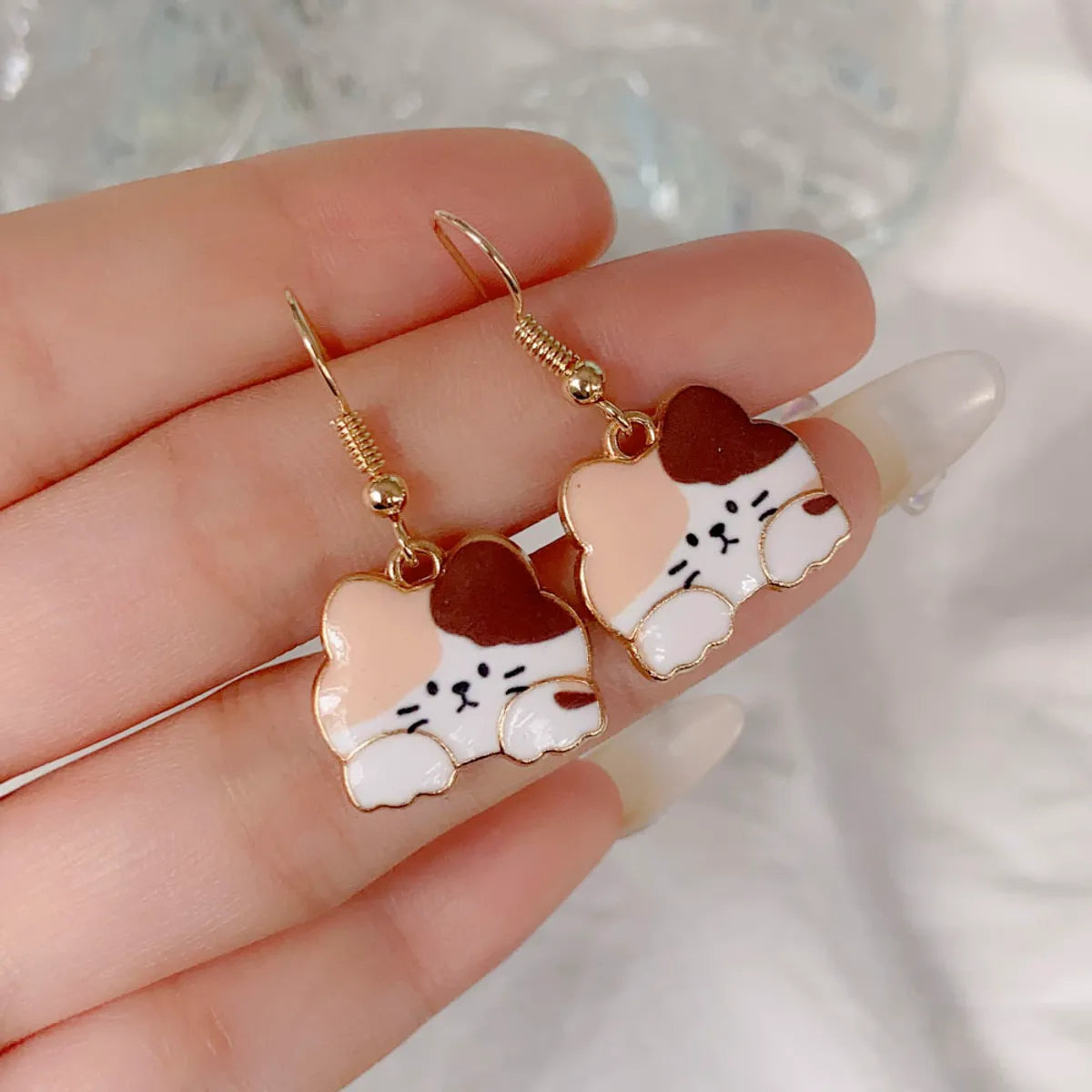 Cute Animal Cat Alloy Plating Women's Drop Earrings 1 Pair