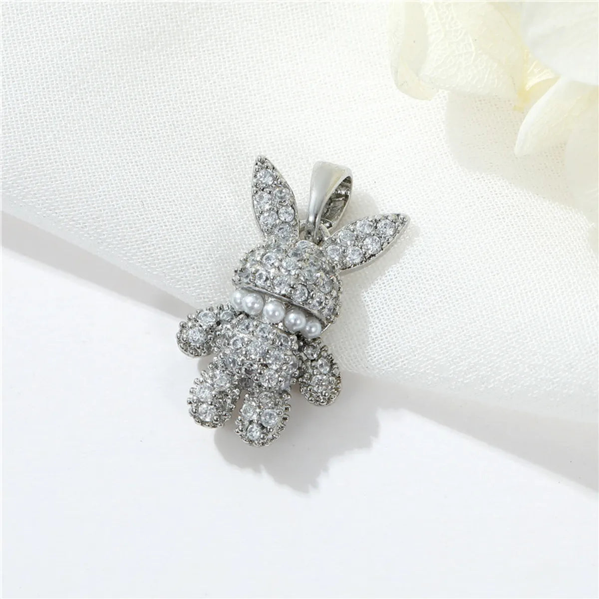 Cute Animal Copper Plating Inlay Artificial Pearls Zircon Charms Jewelry Accessories