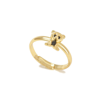 Cute Animal Copper Gold Plated Silver Plated Zircon Open Rings In Bulk