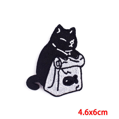 New Cartoon Cute Cat Embroidery Cloth Sticker