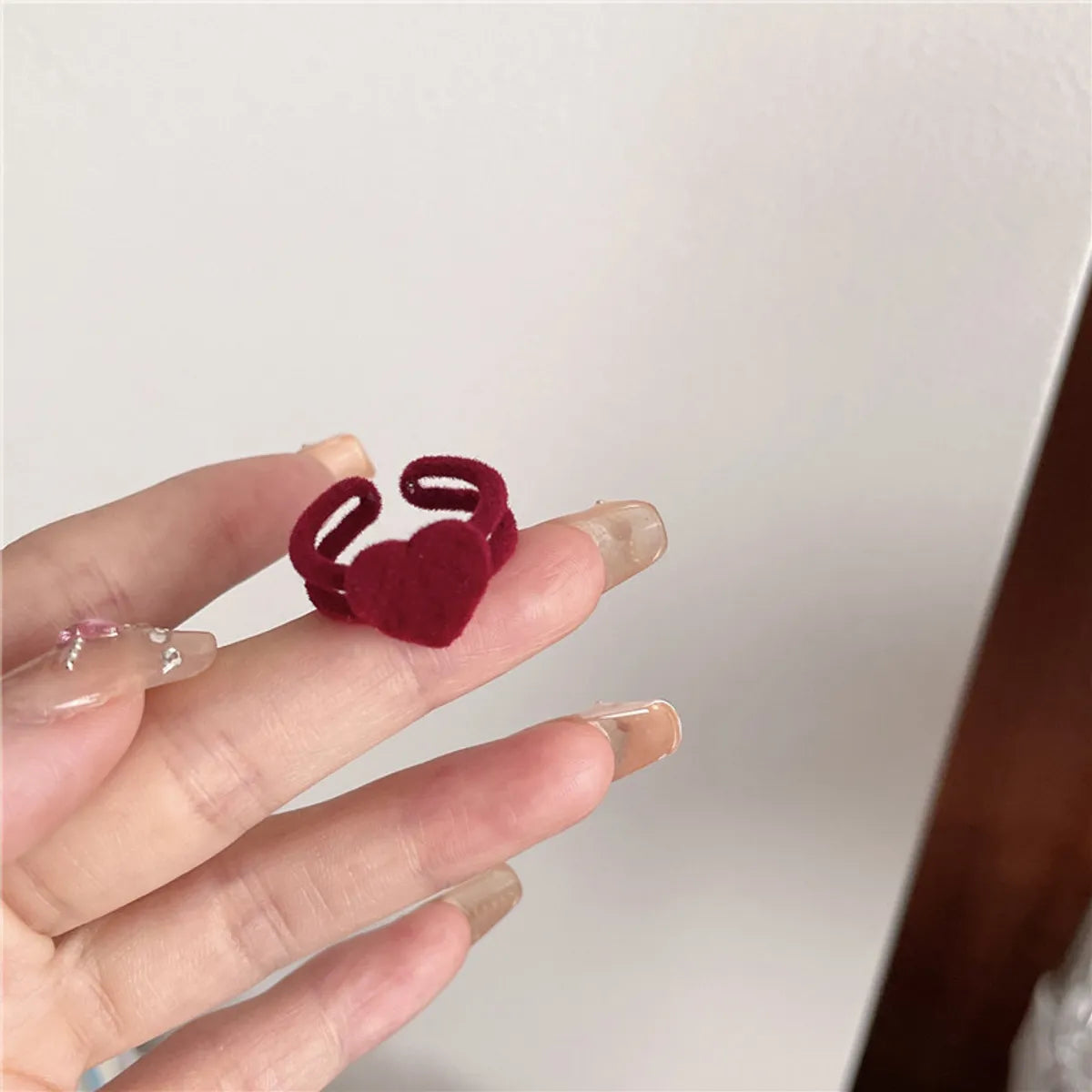 Cute Animal Heart Shape Rose Alloy Flannel Wholesale Open Ring