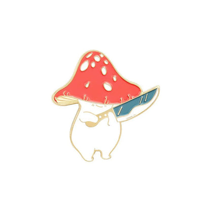 Cute Animal Mushroom Alloy Stoving Varnish Unisex Brooches