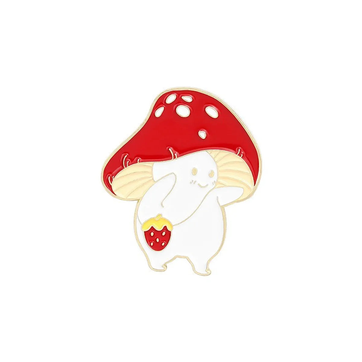 Cute Animal Mushroom Alloy Stoving Varnish Unisex Brooches