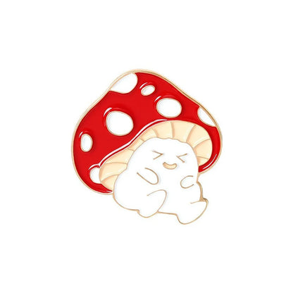 Cute Animal Mushroom Alloy Stoving Varnish Unisex Brooches