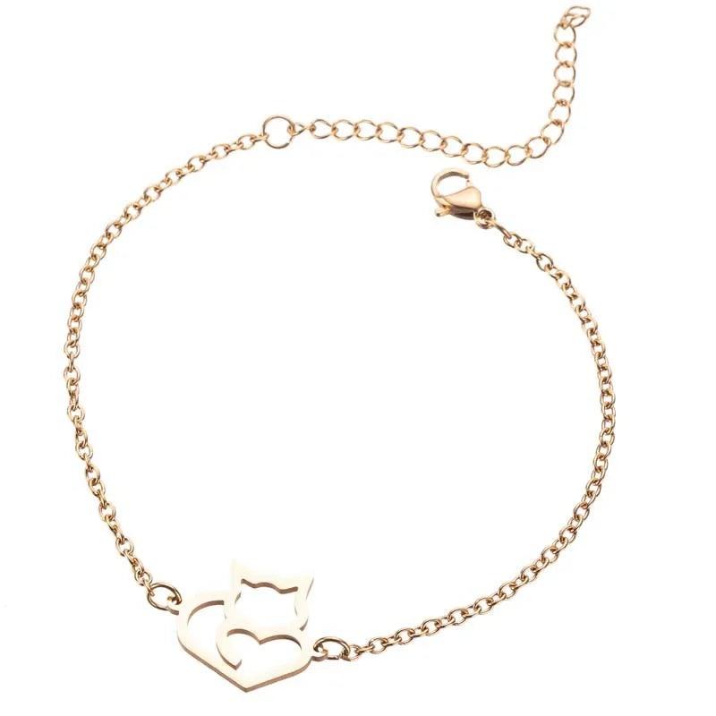 Cute Animal 201 Stainless Steel 18K Gold Plated Bracelets In Bulk