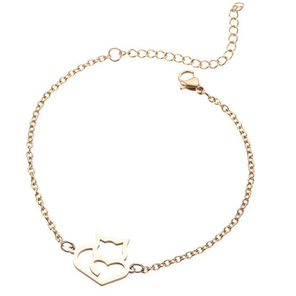 Cute Animal 201 Stainless Steel 18K Gold Plated Bracelets In Bulk