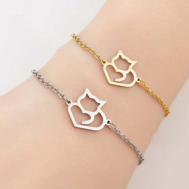 Cute Animal 201 Stainless Steel 18K Gold Plated Bracelets In Bulk