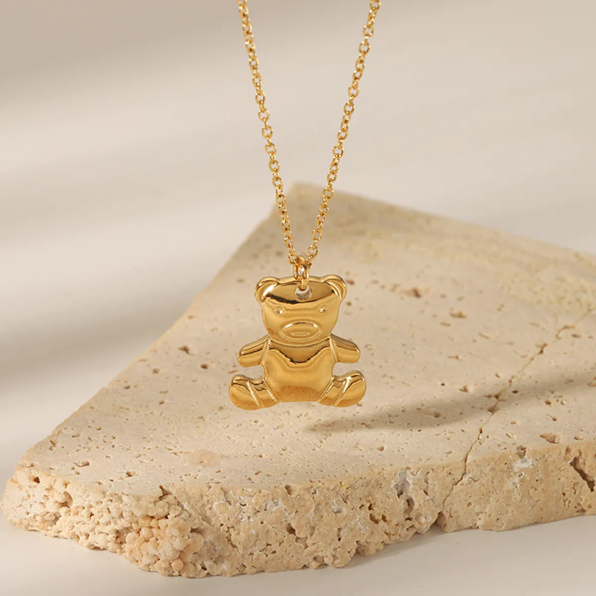 Cute Animal Stainless Steel Polishing Plating Metal 18k Gold Plated Pendant Necklace