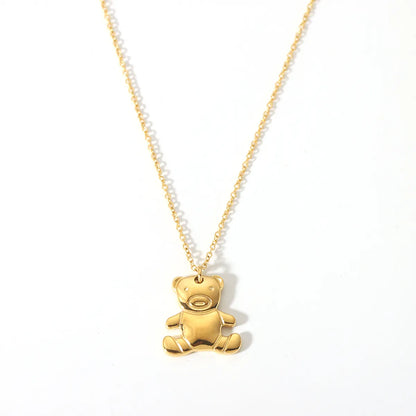 Cute Animal Stainless Steel Polishing Plating Metal 18k Gold Plated Pendant Necklace