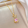Titanium Steel Copper Cute Plating Inlay Animal Artificial Gemstones Earrings Necklace