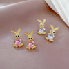 Titanium Steel Copper Cute Plating Inlay Animal Artificial Gemstones Earrings Necklace