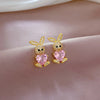 Titanium Steel Copper Cute Plating Inlay Animal Artificial Gemstones Earrings Necklace