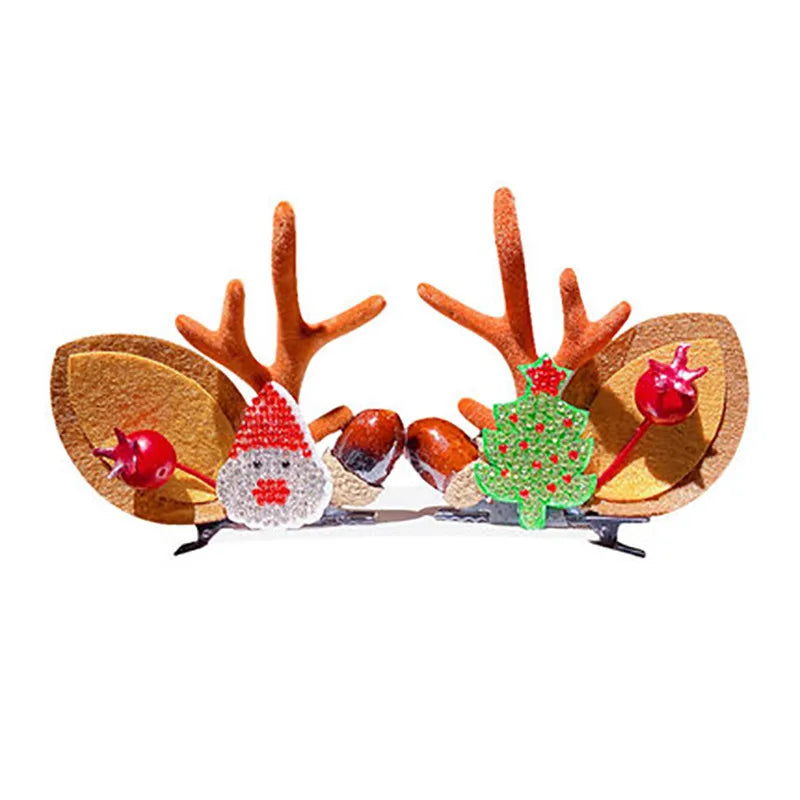 Cute Antlers Cloth Hair Clip 1 Pair