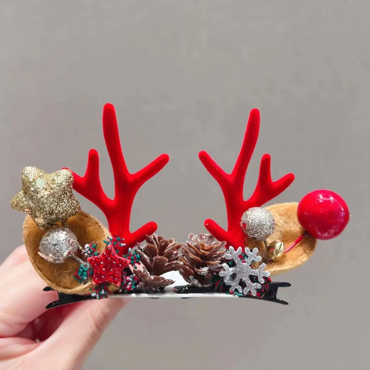 Cute Antlers Cloth Hair Clip 1 Pair