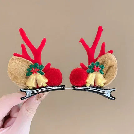 Cute Antlers Cloth Hair Clip 1 Pair