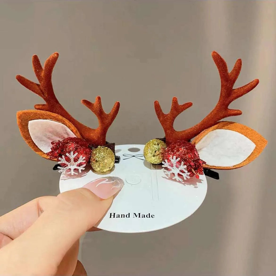 Cute Antlers Cloth Hair Clip 1 Pair