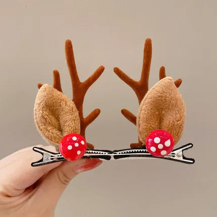 Cute Antlers Cloth Hair Clip 1 Pair