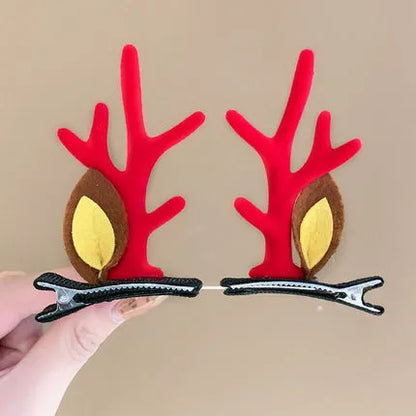 Cute Antlers Cloth Hair Clip 1 Pair