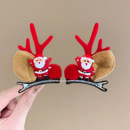 Cute Antlers Cloth Hair Clip 1 Pair