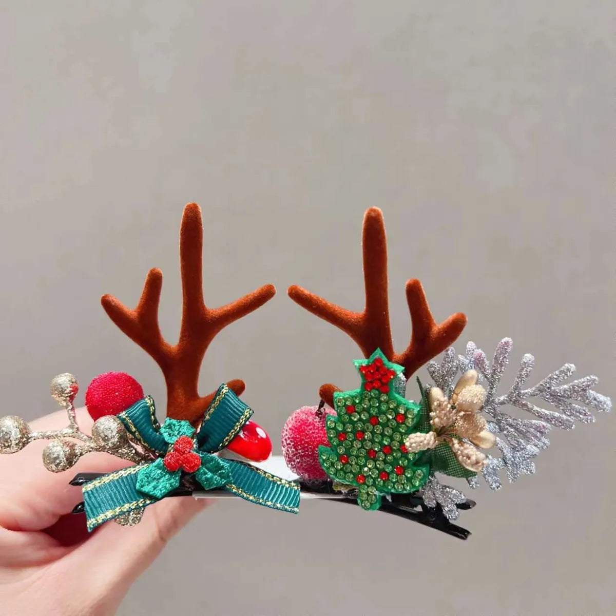 Cute Antlers Cloth Hair Clip 1 Pair