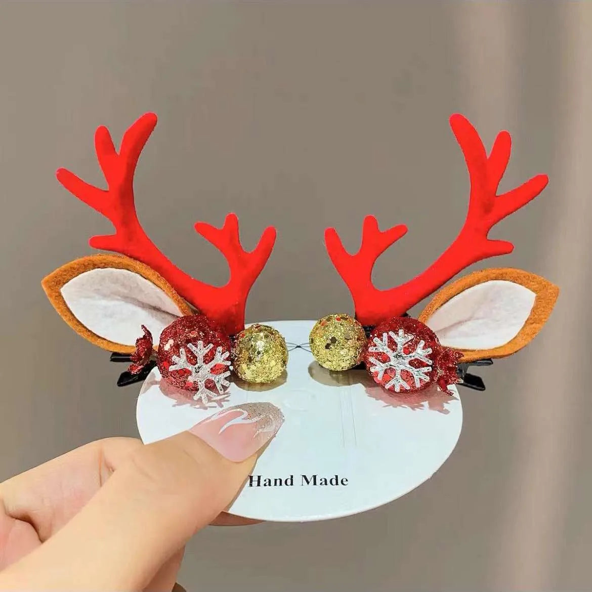 Cute Antlers Cloth Hair Clip 1 Pair