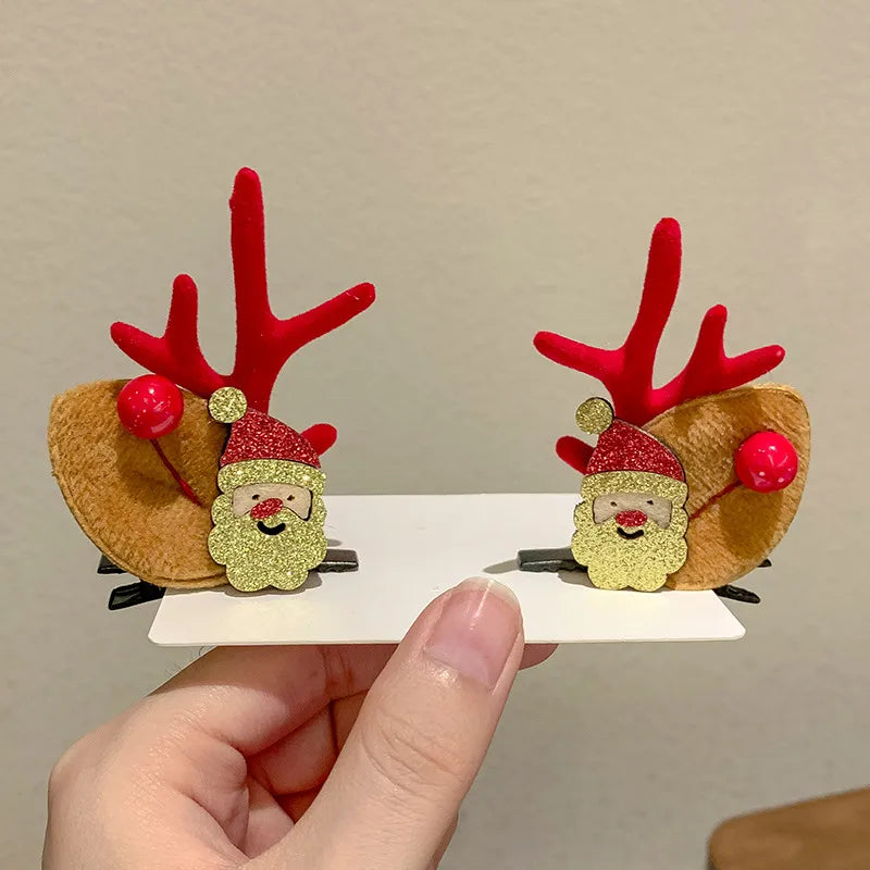 Cute Antlers Cloth Hair Clip 1 Pair