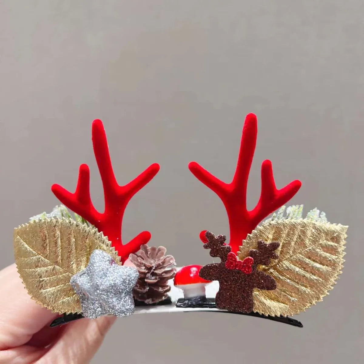 Cute Antlers Cloth Hair Clip 1 Pair