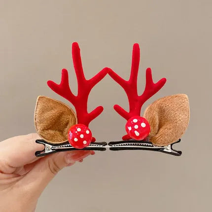 Cute Antlers Cloth Hair Clip 1 Pair