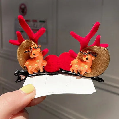 Cute Antlers Cloth Hair Clip 1 Pair