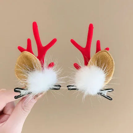 Cute Antlers Cloth Hair Clip 1 Pair