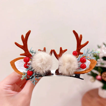 Cute Antlers Cloth Hair Clip 1 Pair