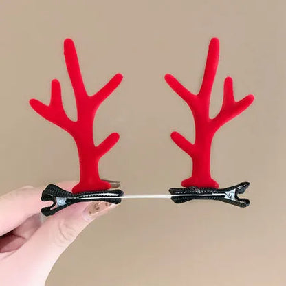 Cute Antlers Cloth Hair Clip 1 Pair