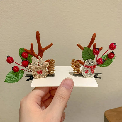 Cute Antlers Cloth Hair Clip 1 Pair