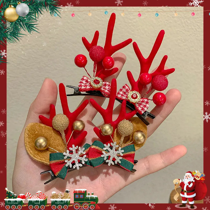 Cute Antlers Cloth Hair Clip 1 Pair