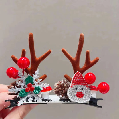 Cute Antlers Cloth Hair Clip 1 Pair