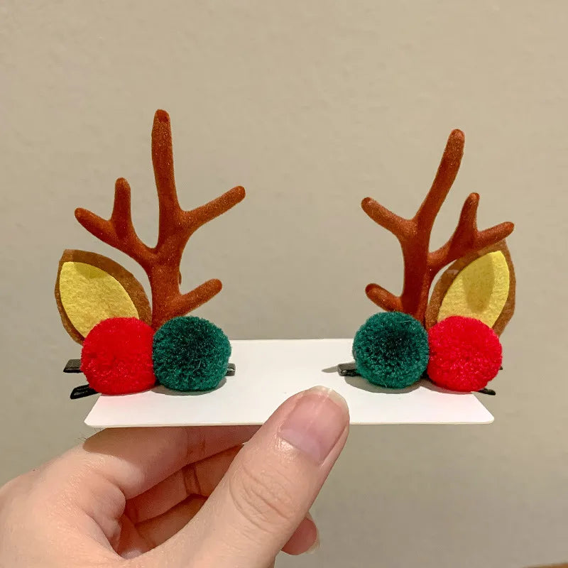 Cute Antlers Cloth Hair Clip 1 Pair