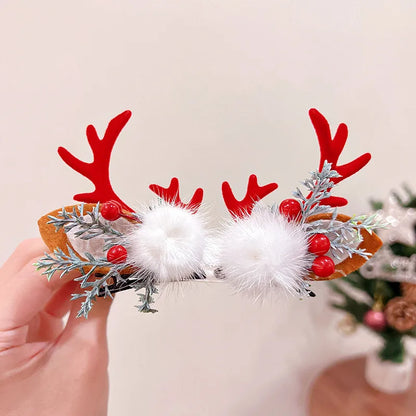 Cute Antlers Cloth Hair Clip 1 Pair