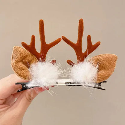 Cute Antlers Cloth Hair Clip 1 Pair