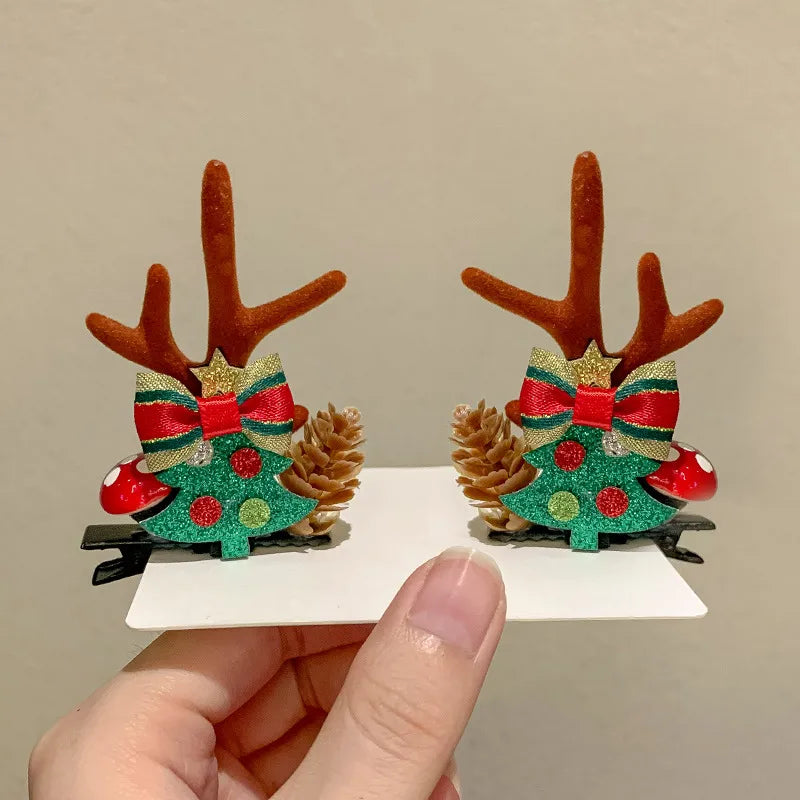 Cute Antlers Cloth Hair Clip 1 Pair