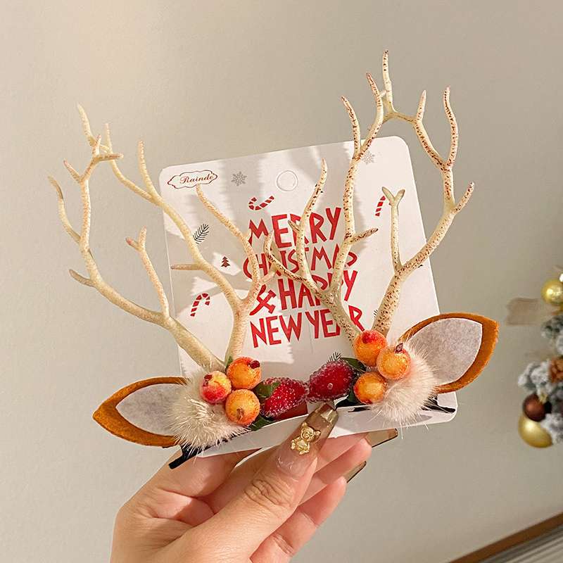 Cute Antlers Cloth Hair Clip 1 Pair