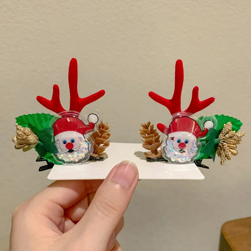 Cute Antlers Cloth Hair Clip 1 Pair