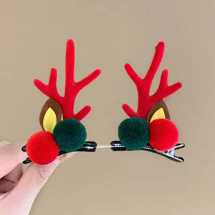 Cute Antlers Cloth Hair Clip 1 Pair