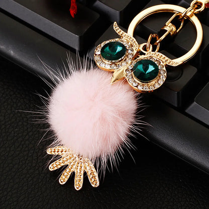 Cute Artistic Color Block Metal Inlay Rhinestones Women'S Keychain